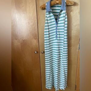 Free People maxi sleeveless polo dress. Med. Side slits. Demin details.